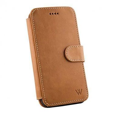 For iPhone X|XS Leather Wallet Case Magnetic Car Vent Mount Included MagneticTan