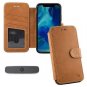 For iPhone X|XS Leather Wallet Case Magnetic Car Vent Mount Included MagneticTan