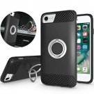For iPhone 6/6S/7/8 Case Rotating Ring Holder Kickstand Armor Defender Black