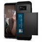 For Samsung Galaxy S8 Case Slim Dual Layer Wallet Design Card Slot Holder Black