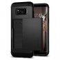 For Samsung Galaxy S8 Case Slim Dual Layer Wallet Design Card Slot Holder Black