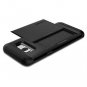 For Samsung Galaxy S8 Case Slim Dual Layer Wallet Design Card Slot Holder Black