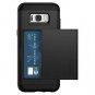 For Samsung Galaxy S8 Case Slim Dual Layer Wallet Design Card Slot Holder Black