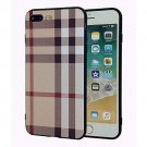 For iphone 7 Plus/iphone 8 Plus Case Retro Plaid Stripes TPU Rubber Khaki Plaid