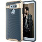 For LG G6 Plus Case Hybrid Scratch Dust Proof Armor Defender Dark Blue/Gold