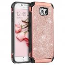 For Samsung Galaxy S6 Case Luxury Glitter Slim Leather Shockproof Rose Gold