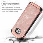 For Samsung Galaxy S6 Case Luxury Glitter Slim Leather Shockproof Rose Gold