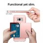 For Samsung Galaxy S8 Case Slim Dual Layer Wallet Card Slot Holder Rose Gold