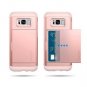 For Samsung Galaxy S8 Case Slim Dual Layer Wallet Card Slot Holder Rose Gold