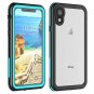 For Apple iPhone XR Case with Built-in Screen Protector Clear Waterproof Blue