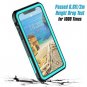 For Apple iPhone XR Case with Built-in Screen Protector Clear Waterproof Blue
