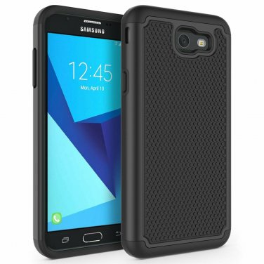 For Samsung Galaxy J7 2017 Case Shockproof Defender Cover Polycarbonate Black