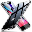 For iPhone 7/8 Plus Case 9H Tempered Glass Back Cover Soft Silicone Bumper Clear