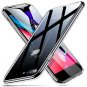 For iPhone 7/8 Plus Case 9H Tempered Glass Back Cover Soft Silicone Bumper Clear