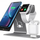 Wireless Charging Stand for Apple iWatch Charging Bestand 3in1 Aluminum Grey