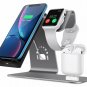 Wireless Charging Stand for Apple iWatch Charging Bestand 3in1 Aluminum Grey
