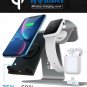 Wireless Charging Stand for Apple iWatch Charging Bestand 3in1 Aluminum Grey