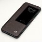 For Huawei Mate 20 Pro Case Slim Folio Genuine Leather with Window  Dark Brown