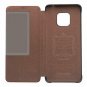 For Huawei Mate 20 Pro Case Slim Folio Genuine Leather with Window  Dark Brown