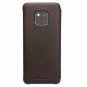 For Huawei Mate 20 Pro Case Slim Folio Genuine Leather with Window Dark Brown