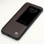 For Huawei Mate 20 Pro Case Slim Folio Genuine Leather with Window Dark Brown