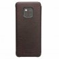 For Huawei Mate 20 Pro Case Slim Folio Genuine Leather with Window Dark Brown