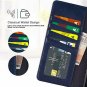 For Galaxy Note 9 Case PU Leather Wallet Wrist Strap 4Slots ID&Credit Card Blue