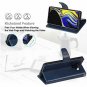 For Galaxy Note 9 Case PU Leather Wallet Wrist Strap 4Slots ID&Credit Card Blue