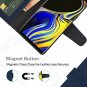 For Galaxy Note 9 Case PU Leather Wallet Wrist Strap 4Slots ID&Credit Card Blue