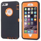 for Apple iPhone 6/6S Case Built Screen Protector Tough 3in1 Rugged Black Orange