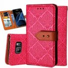 For Galaxy S7 Edge Wallet Case Ultra Slim Vintage Leather Folio Flip Book Rose