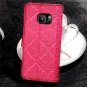 For Galaxy S7 Edge Wallet Case Ultra Slim Vintage Leather Folio Flip Book Rose
