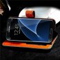 For Galaxy S7 Edge Wallet Case Ultra Slim Vintage Leather Folio Flip Book Blue