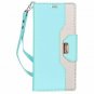 For Galaxy Note 9 Wallet Case Card Slots Mirror Wristlet Folding Stand Mint
