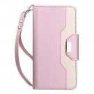 For Google Pixel 3 XL Wallet Case Mirror Wristlet Folding Stand Protective Pink