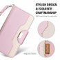 For Google Pixel 3 XL Wallet Case Mirror Wristlet Folding Stand Protective Pink