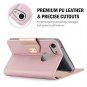 For Google Pixel 3 XL Wallet Case Mirror Wristlet Folding Stand Protective Pink