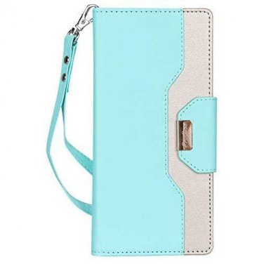 For Google Pixel 3 XL Wallet Case Mirror Wristlet Folding Stand Protective Mint
