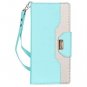 For Google Pixel 3 XL Wallet Case Mirror Wristlet Folding Stand Protective Mint