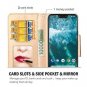 For Google Pixel 3 XL Wallet Case Mirror Wristlet Folding Stand Protective Mint