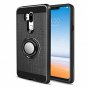 For LG G7 ThinQ Case with HD Screen Protector Degree Rotating Ring Holder Black