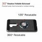 For LG G7 ThinQ Case with HD Screen Protector Degree Rotating Ring Holder Black