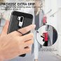 For LG G7 ThinQ Case with HD Screen Protector Degree Rotating Ring Holder Black