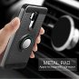 For LG G7 ThinQ Case with HD Screen Protector Degree Rotating Ring Holder Black