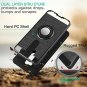 For LG G7 ThinQ Case with HD Screen Protector Degree Rotating Ring Holder Black
