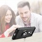 For LG G7 ThinQ Case with HD Screen Protector Degree Rotating Ring Holder Black