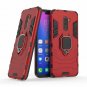 For Xiaomi Pocophone F1 Case Ring Holder Iron Man Design 2 in 1 Hybrid Red
