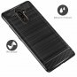 For Nokia 7 Plus Case Carbon Fiber Shock Resistant Brushed Texture Soft Black