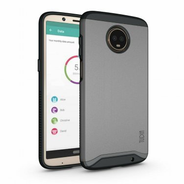 For Motorola Moto Z3/Z3 Play Case Protection Rugged but Slim Dual Layer Metallic