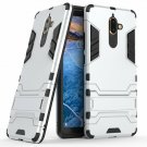 For Nokia 7 Plus Case Dual Layer Armor Hard Slim Hybrid Kickstand Phone Silver